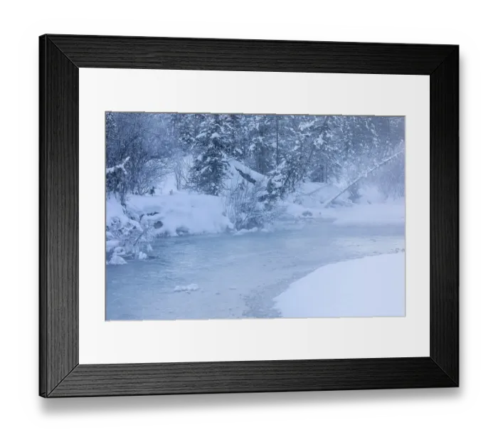 Framed Print : Isar valley in winter at temperatures of minus 18 degrees Celsius