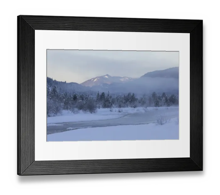 Framed Print : Isar valley in winter at temperatures of minus 18 degrees Celsius
