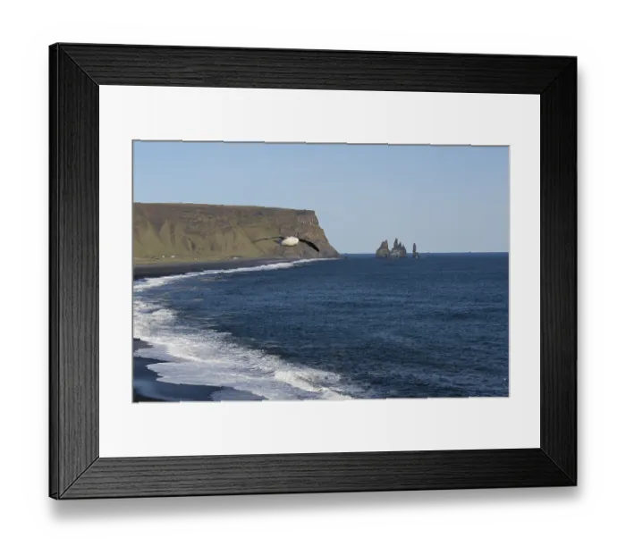 Framed Print : Coast at Dyrholaey. Dyrholaey has been a natural reserve since 1978