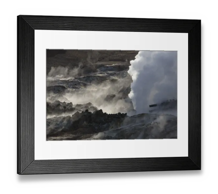 Framed Print : Steam evaporating of the ground at Gunnuhver Framed Print : Steam evaporating of the ground at Gunnuhver