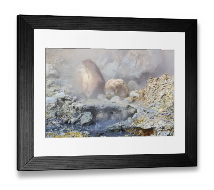 Framed Print : Solfatara field with hot pools and boiling mud at Seltun Framed Print : Solfatara field with hot pools and boiling mud at Seltun