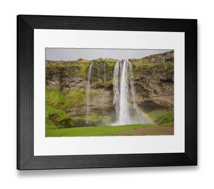 Framed Print : Waterfall Seljalandsfoss, 60 m high