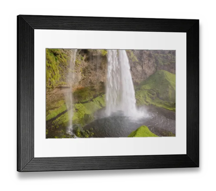 Framed Print : Waterfall Seljalandsfoss, 60 m high