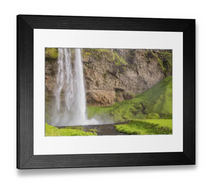 Framed Print : Waterfall Seljalandsfoss, 60 m high Framed Print : Waterfall Seljalandsfoss, 60 m high