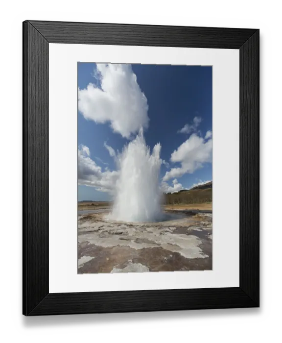 Framed Print : Strokkur is a fountain geyser located in a geothermal area in the southwest part of Iceland