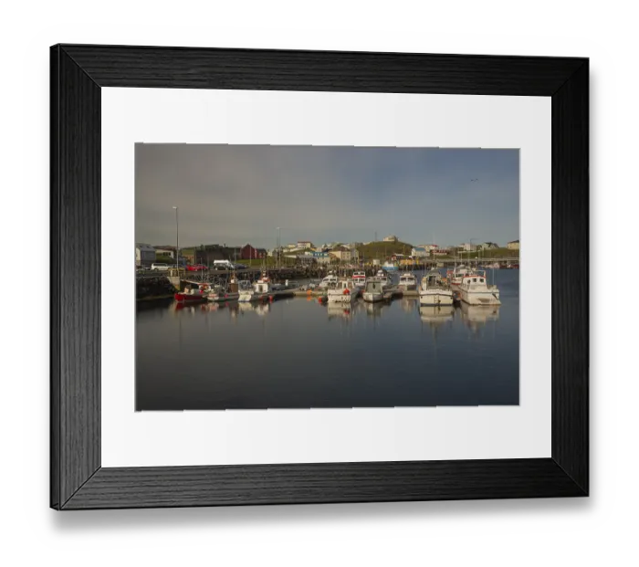 Framed Print : Stykkisholmur port. Located in the town of Stykkisholmur in western Iceland