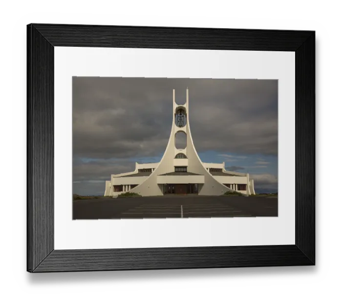 Framed Print : Stykkisholmur Church, built in 1980 Framed Print : Stykkisholmur Church, built in 1980