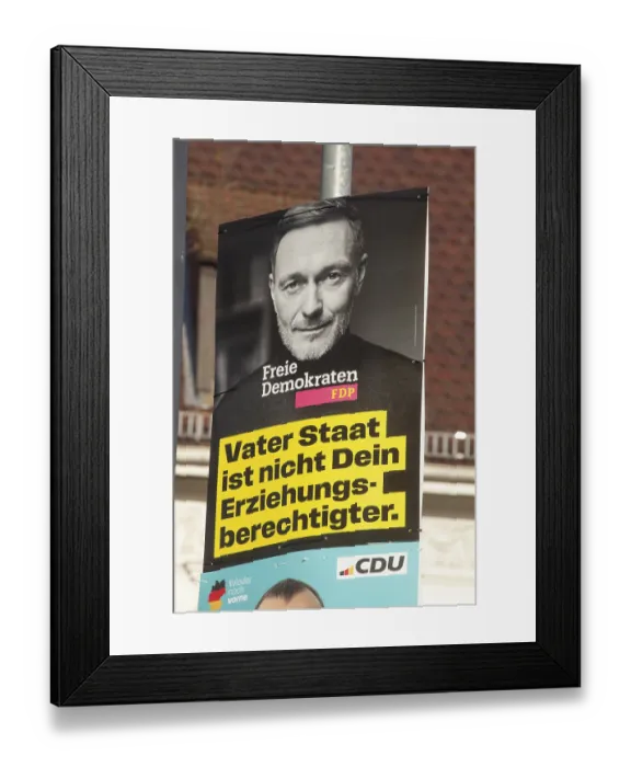 Framed Print : Election poster of the FDP party for the 2025 federal election