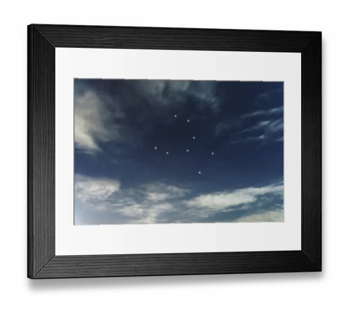 Framed Print : Crater star constellation, Night sky