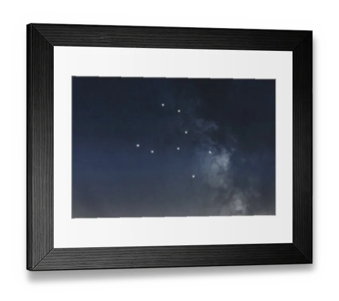 Framed Print : Crater star constellation, Night sky