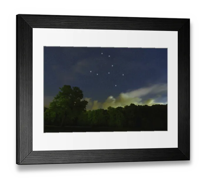 Framed Print : Crater star constellation, Night sky