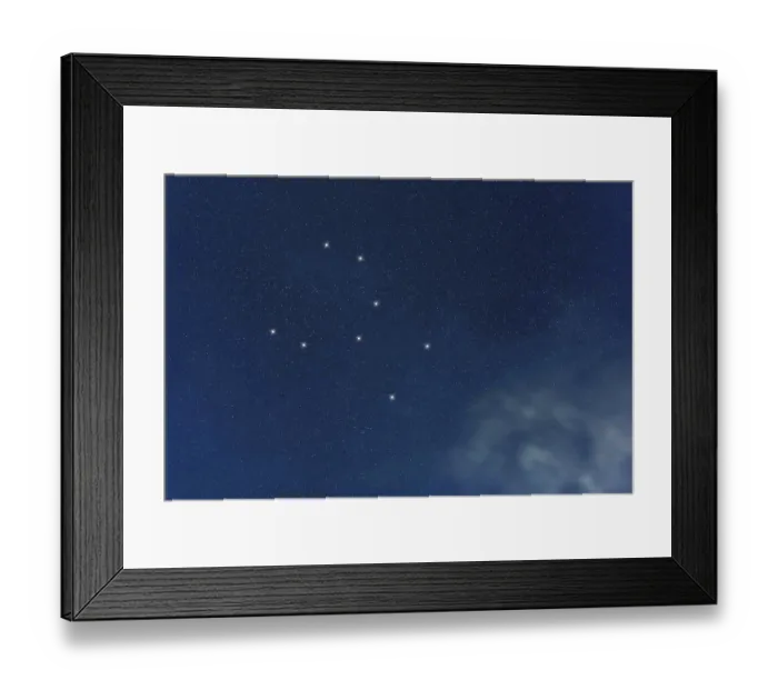 Framed Print : Crater star constellation, Night sky