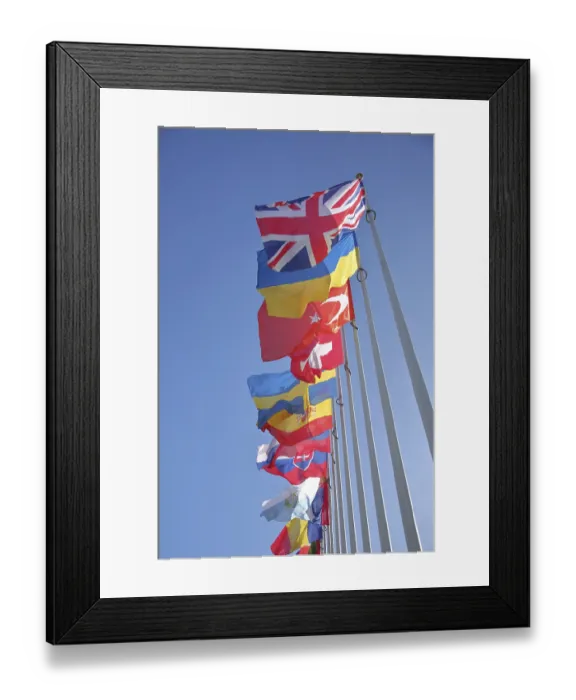 Framed Print : European national flags, British Framed Print : European national flags, British