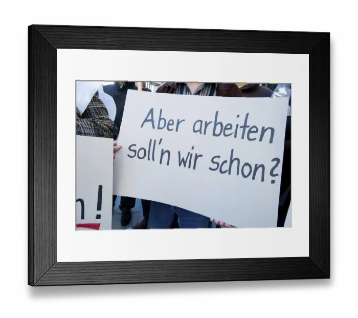 Framed Print : Ver.di strike in the printing industry