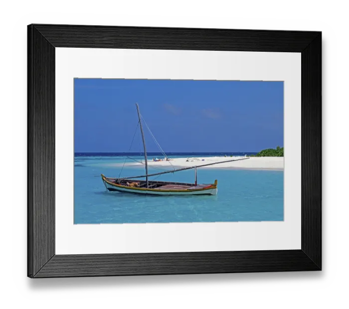 Framed Print : Lonely dream beach, crystal clear water