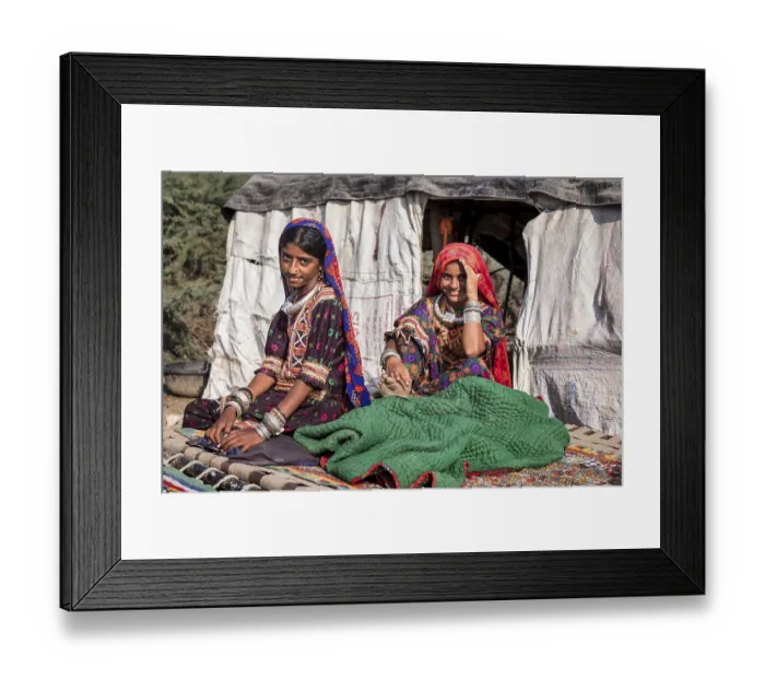 Framed Print : Portrait of two girls from the tribal community