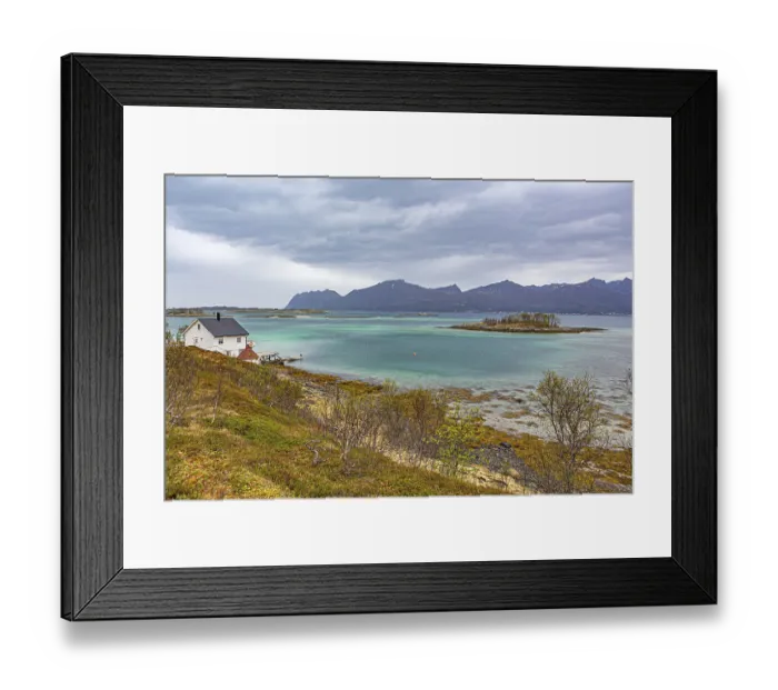 Framed Print : Landscape near Straumsnes on the island of Senja in Norway