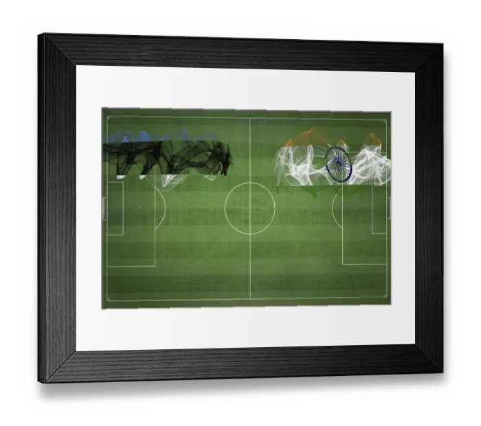 Framed Print : Estonia vs India Soccer Match, national colors