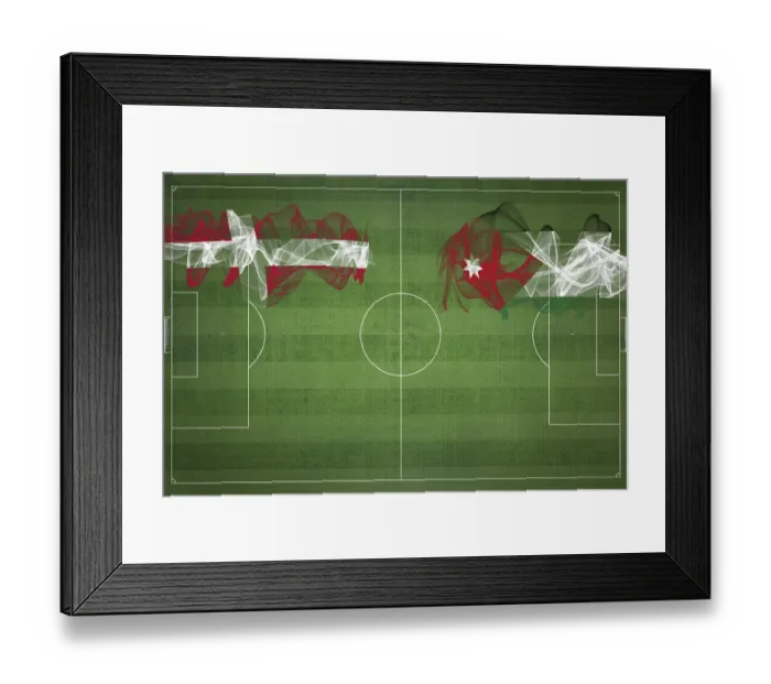 Framed Print : Denmark vs Jordan Soccer Match