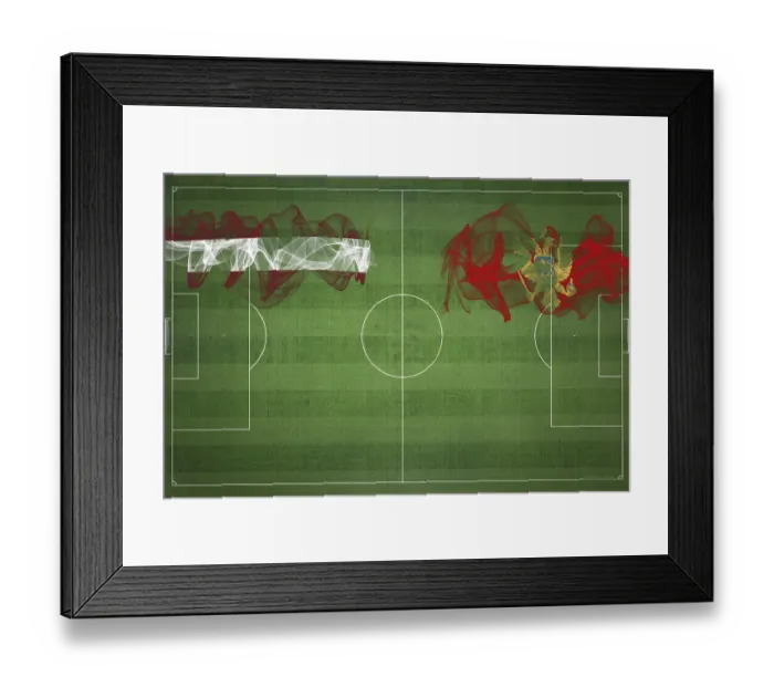 Framed Print : Latvia vs Montenegro Soccer Match