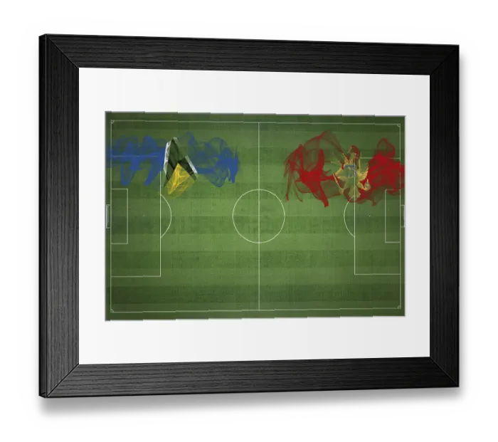 Framed Print : Saint Lucia vs Montenegro Soccer Match