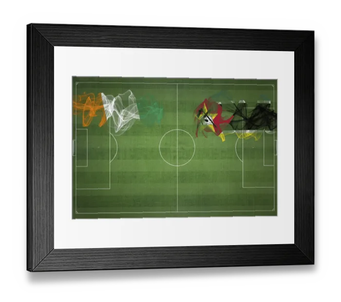 Framed Print : Ivory Coast vs Mozambique Soccer Match