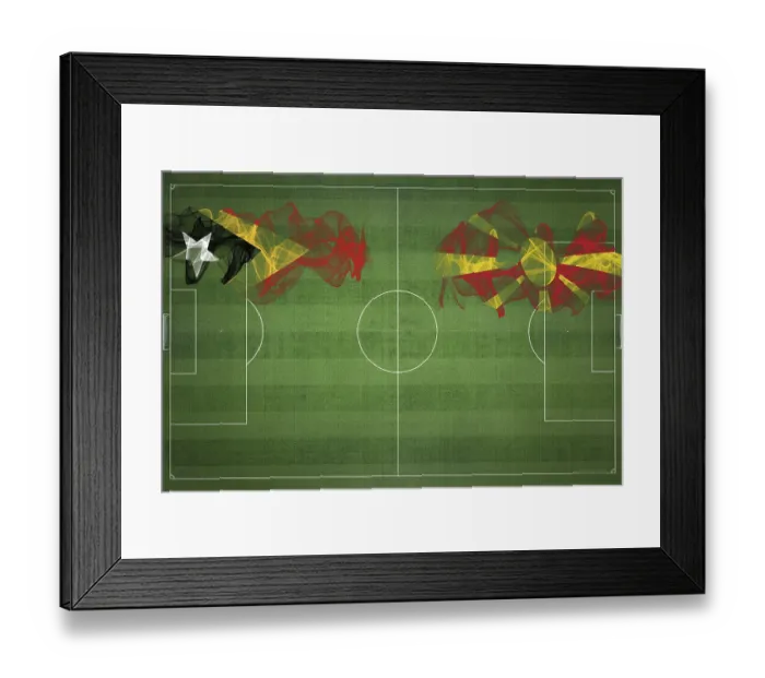 Framed Print : East Timor vs North Macedonia Soccer Match
