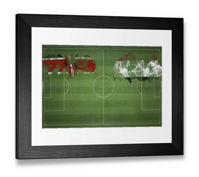 Framed Print : Kenya vs Syria Soccer Match, national colors