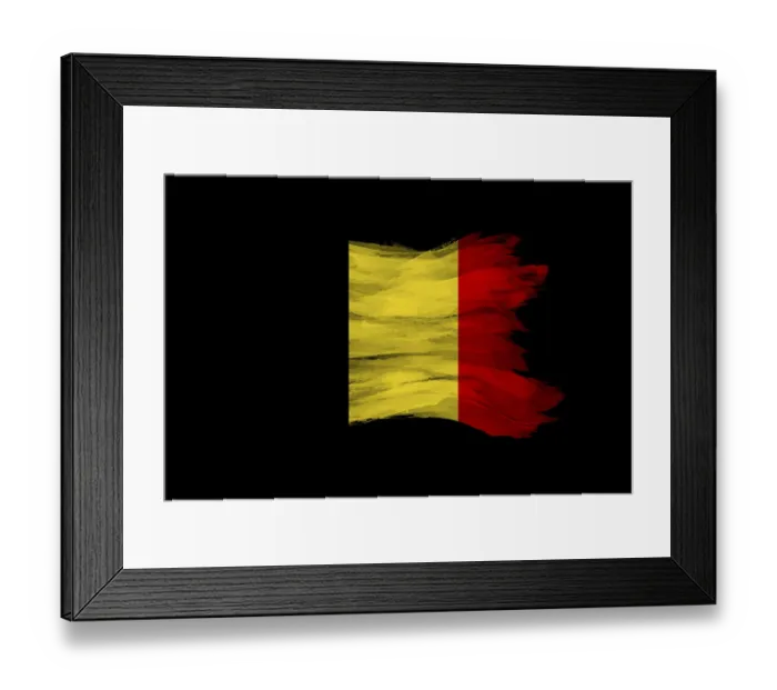 Framed Print : Belgium glitter flag, national flag
