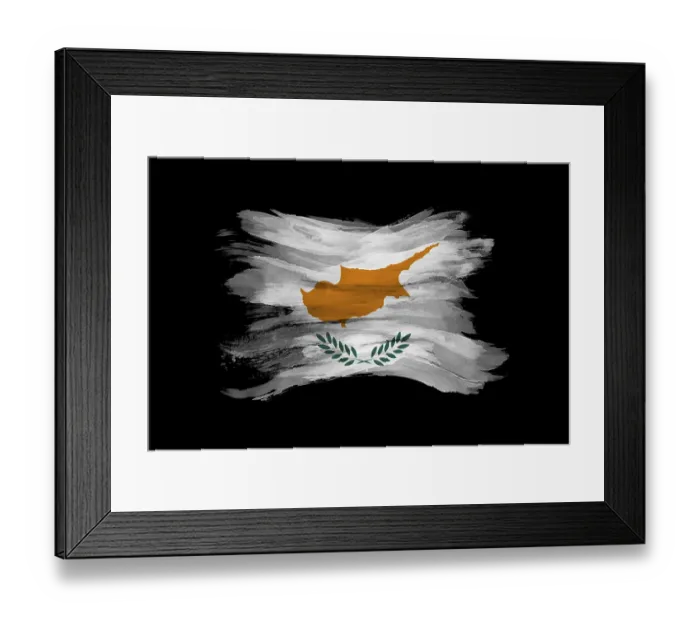 Framed Print : Cyprus glitter flag, national flag
