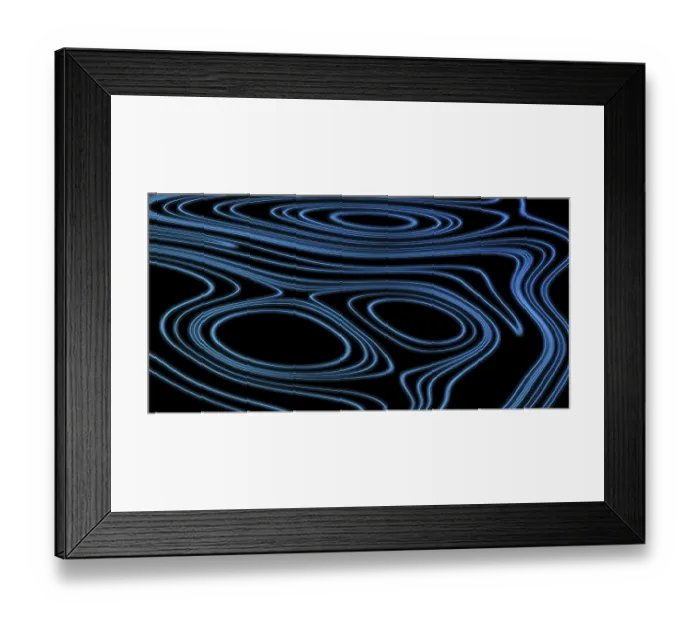 Framed Print : Neon Glow blue lines on a dark background Framed Print : Neon Glow blue lines on a dark background