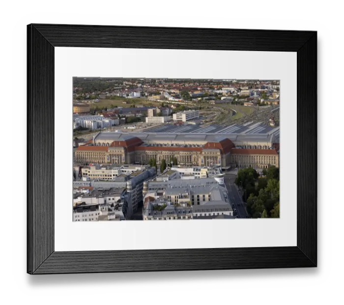 Framed Print : View from the observation deck of the City Tower to the main station Framed Print : View from the observation deck of the City Tower to the main station