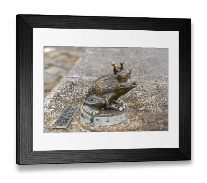 Framed Print : Detail of the small bronze sculpture of the Frog King Framed Print : Detail of the small bronze sculpture of the Frog King