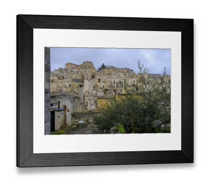 Framed Print : Cave settlement, cave dwellings