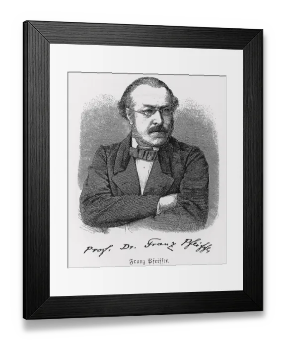 Framed Print : Prof Dr Franz Pfeiffer (1815-1868) from Konnecke Bilderatlas zur Geschichte der Deutschen Litteratur Marburg