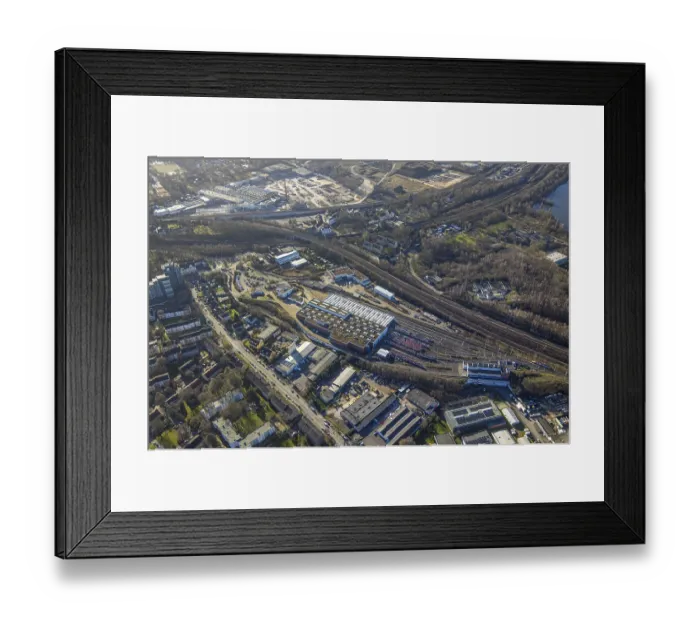 Framed Print : Aerial view, DSW21 depot Dorstfeld Framed Print : Aerial view, DSW21 depot Dorstfeld