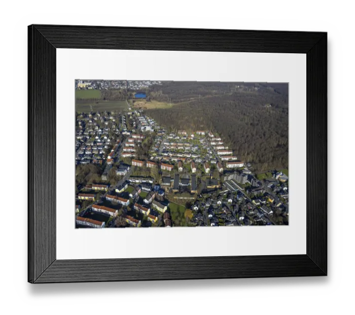 Framed Print : Aerial view, terraced houses, housing estate Jungferntal Framed Print : Aerial view, terraced houses, housing estate Jungferntal