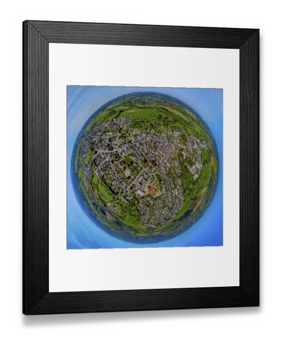Framed Print : Aerial view, residential area, roundabout Westring and Prioreier StraBe