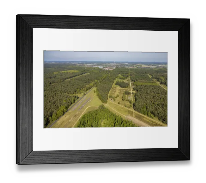 Framed Print : Aerial view, nature reserve NSG Heidemoore II and Brachter Wald on the German-Dutch border Framed Print : Aerial view, nature reserve NSG Heidemoore II and Brachter Wald on the German-Dutch border