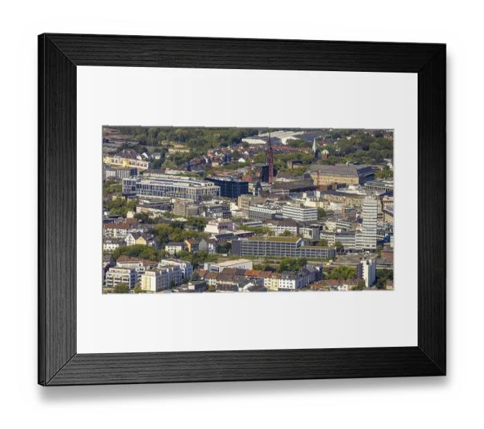 Framed Print : Aerial view, City view with Husemann Karree (Viktoria Karree) business quarter Framed Print : Aerial view, City view with Husemann Karree (Viktoria Karree) business quarter