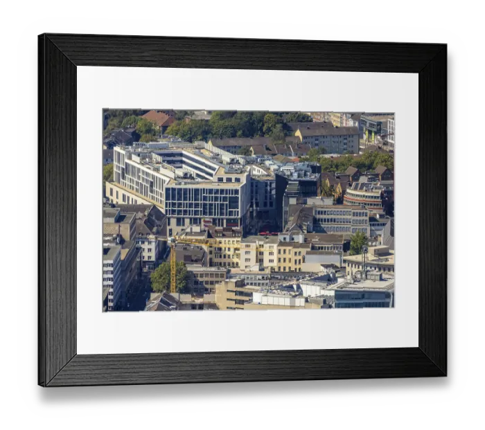 Framed Print : Aerial view, city view with Husemann Karree (Viktoria Karree) business district Framed Print : Aerial view, city view with Husemann Karree (Viktoria Karree) business district