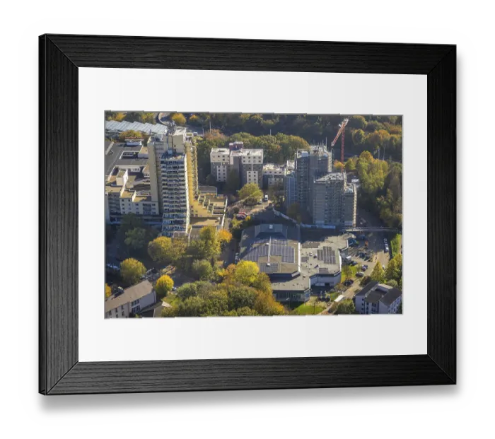 Framed Print : Aerial view, Unicenter high-rise building at the RUB Ruhr University Bochum