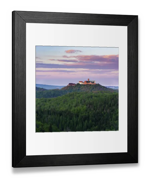 Framed Print : View from the Rennsteig to the Wartburg in the last evening light Framed Print : View from the Rennsteig to the Wartburg in the last evening light
