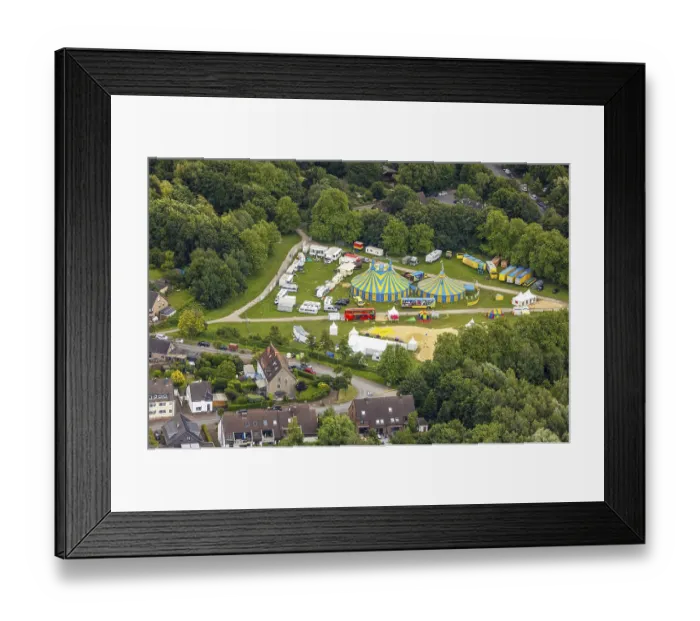 Framed Print : Aerial view, children's holiday circus Casselly