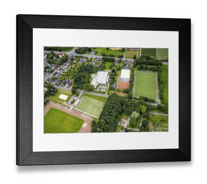 Framed Print : Aerial view, Kirchhellen district sports centre Framed Print : Aerial view, Kirchhellen district sports centre