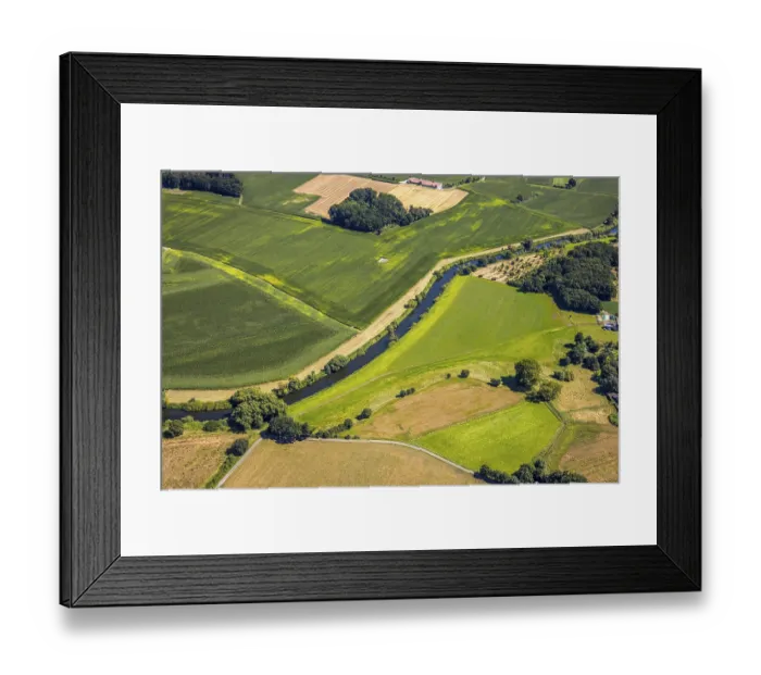 Framed Print : Aerial photograph, Lippe restoration Framed Print : Aerial photograph, Lippe restoration
