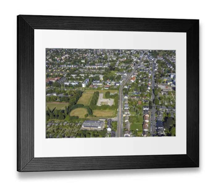 Framed Print : Aerial view, residential area district Brackel