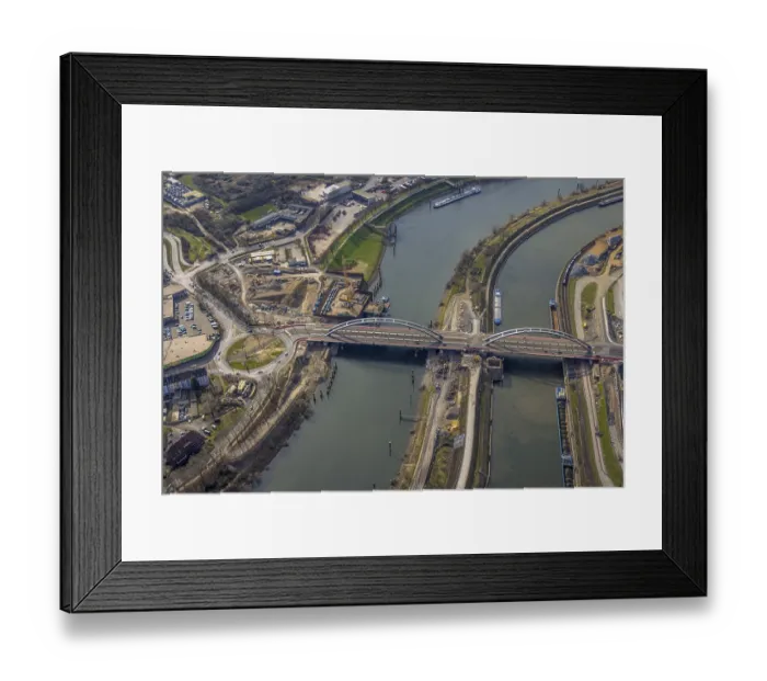 Framed Print : Aerial view, Duisport - Duisburg harbour