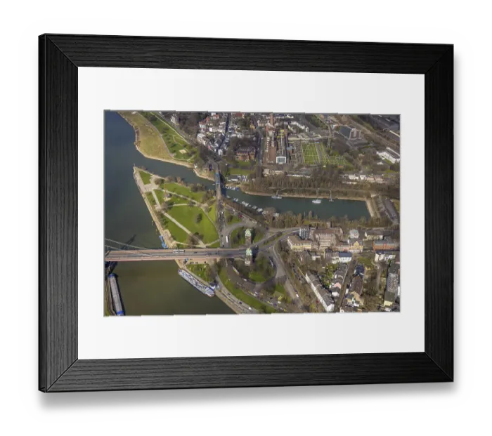 Framed Print : Aerial view, Yachthafen am Eisenbahnhafen