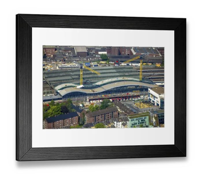 Framed Print : Aerial view, Central Station Hbf Deutsche Bahn AG